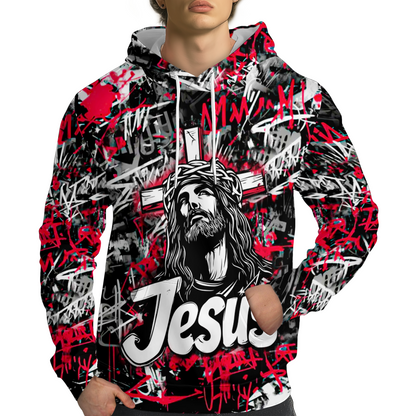 Christian Red Graffiti Style Hoodies