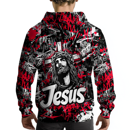 Christian Red Graffiti Style Hoodies