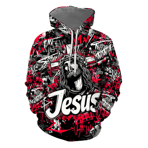 Christian Red Graffiti Style Hoodies