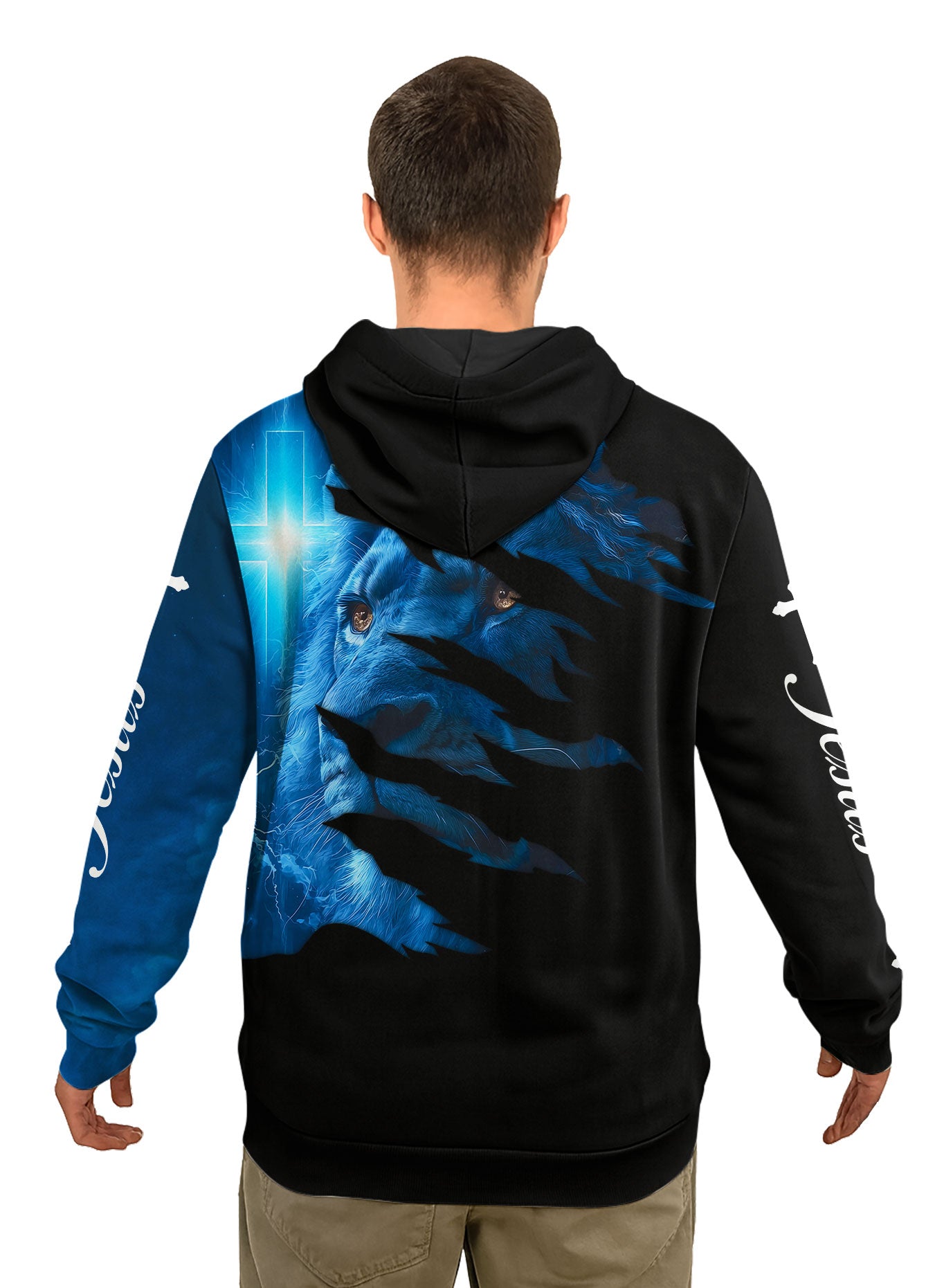 Blue Lion Light and Faith Christian Hoodie