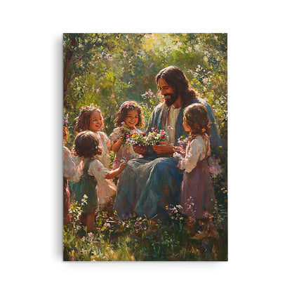 Christian And Children Canvas Wall Art