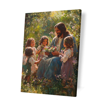 Christian And Children Canvas Wall Art