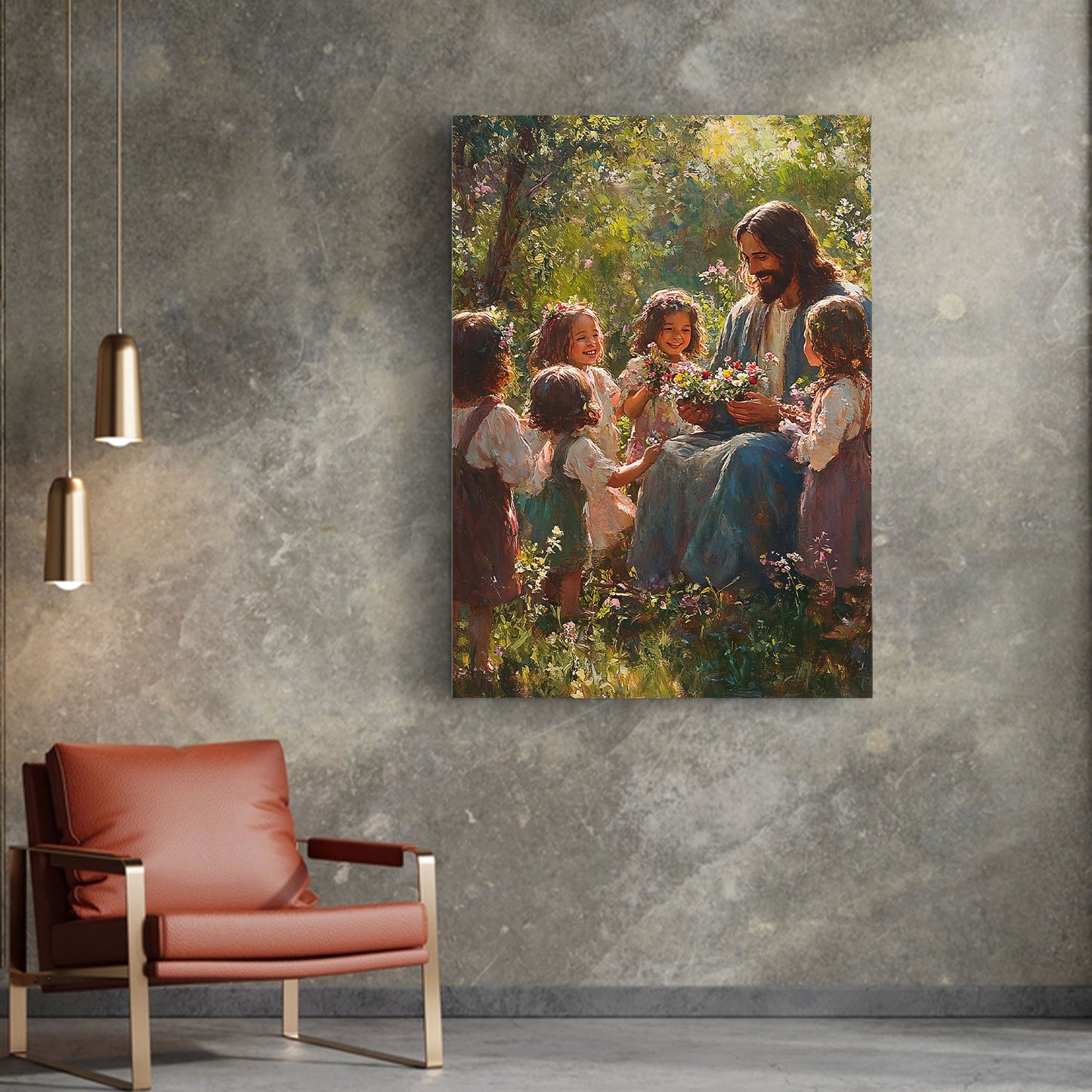 Christian And Children Canvas Wall Art