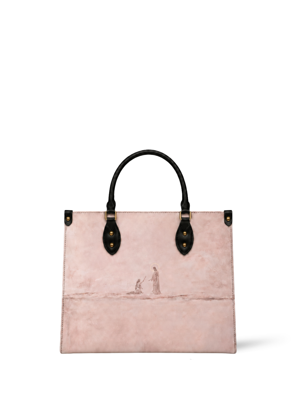Jesus Heals the Bleeding Woman PU Leather Handbag - Christian Handbag, front view