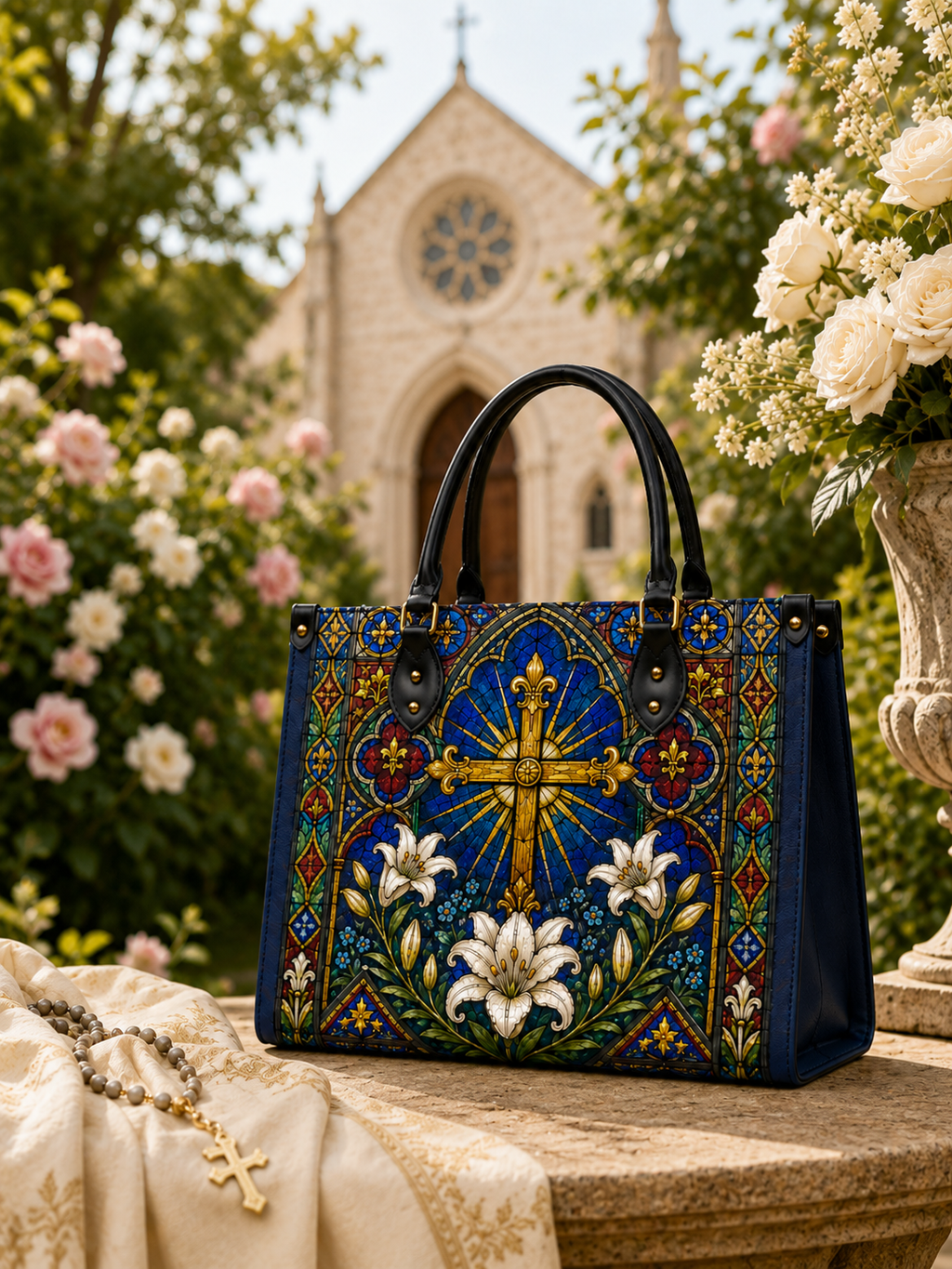 "Lilium Crucis"  Leather Handbag