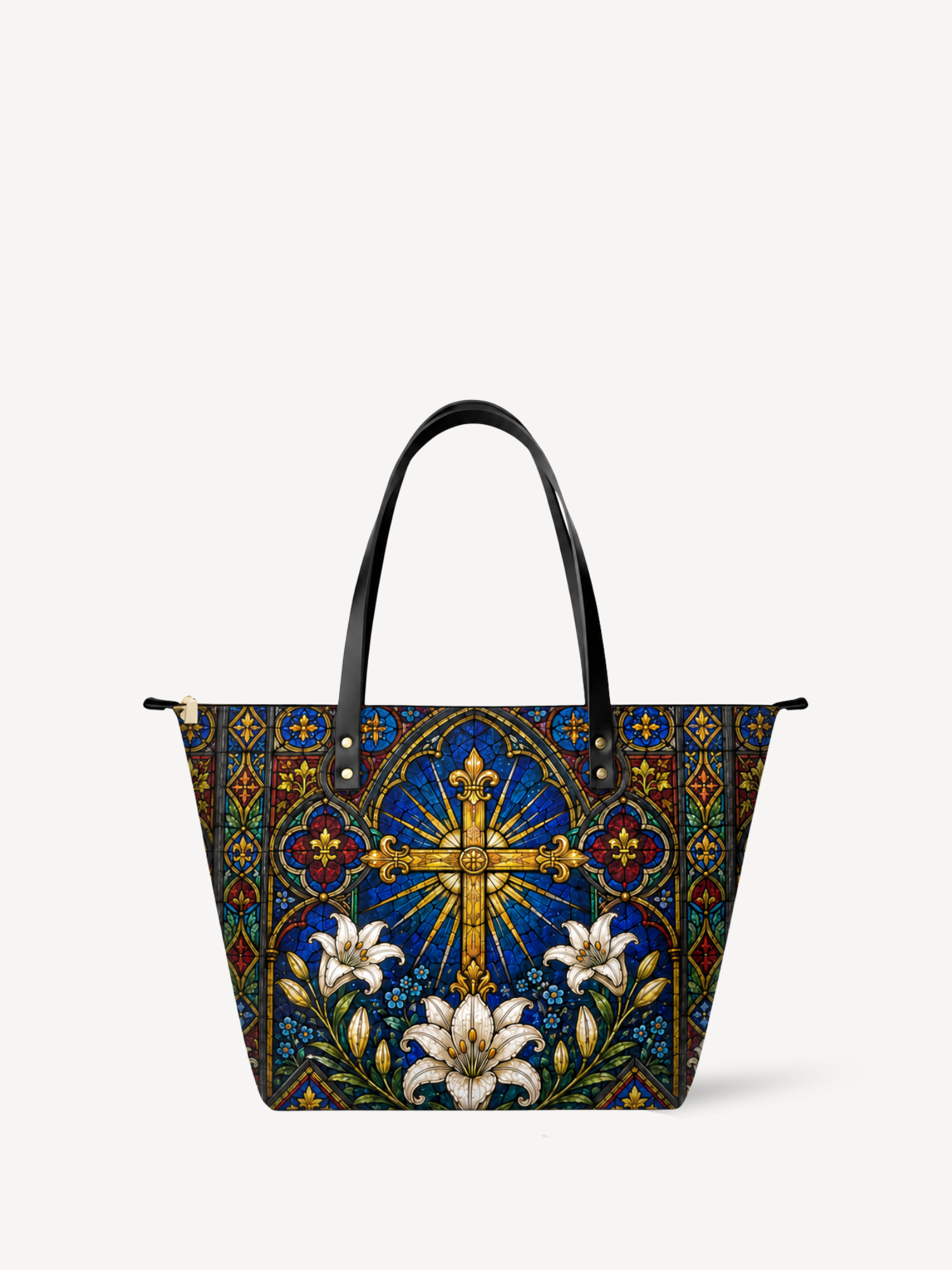 "Lilium Crucis"  Leather Tote Bag