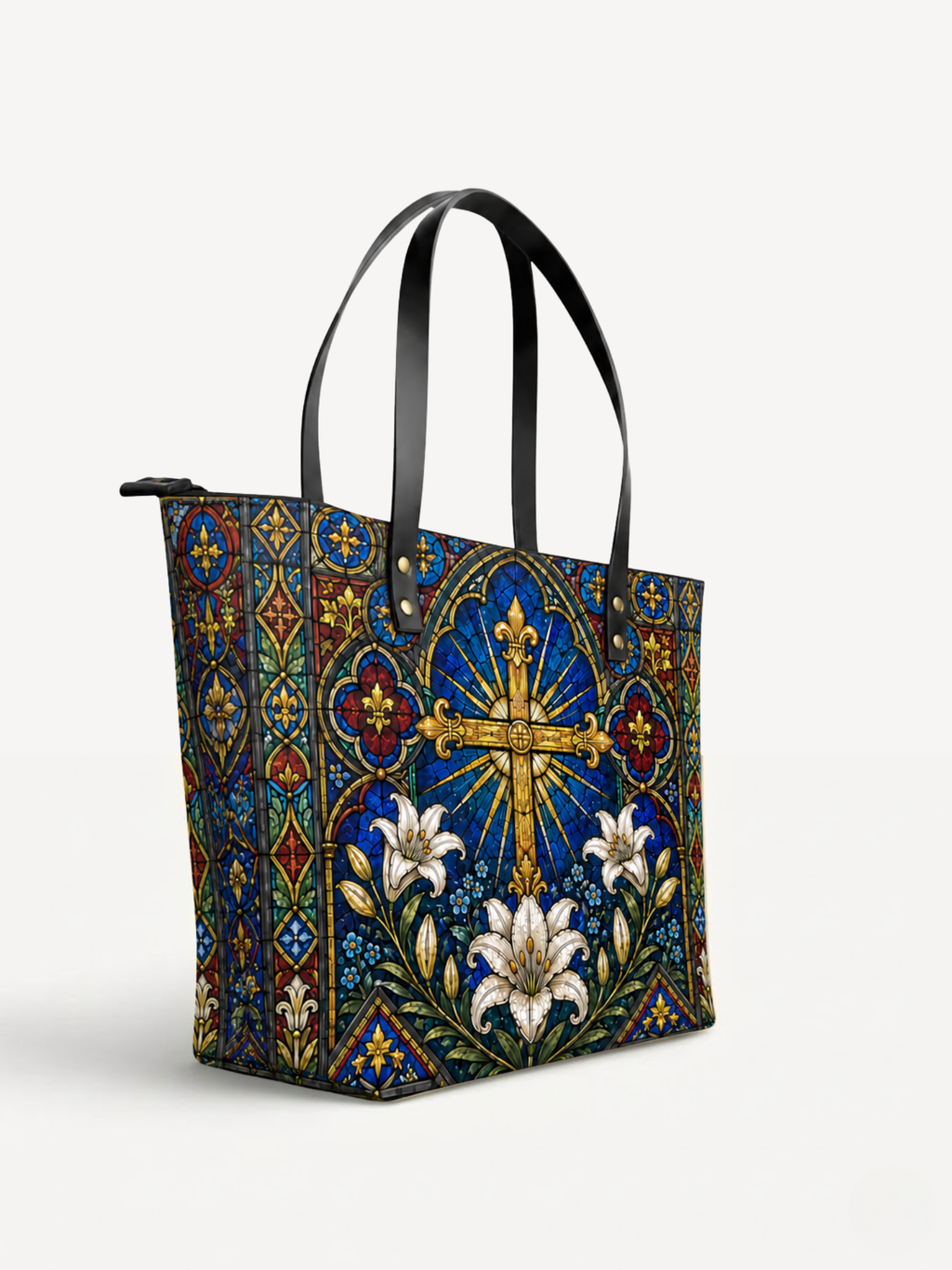 "Lilium Crucis"  Leather Tote Bag