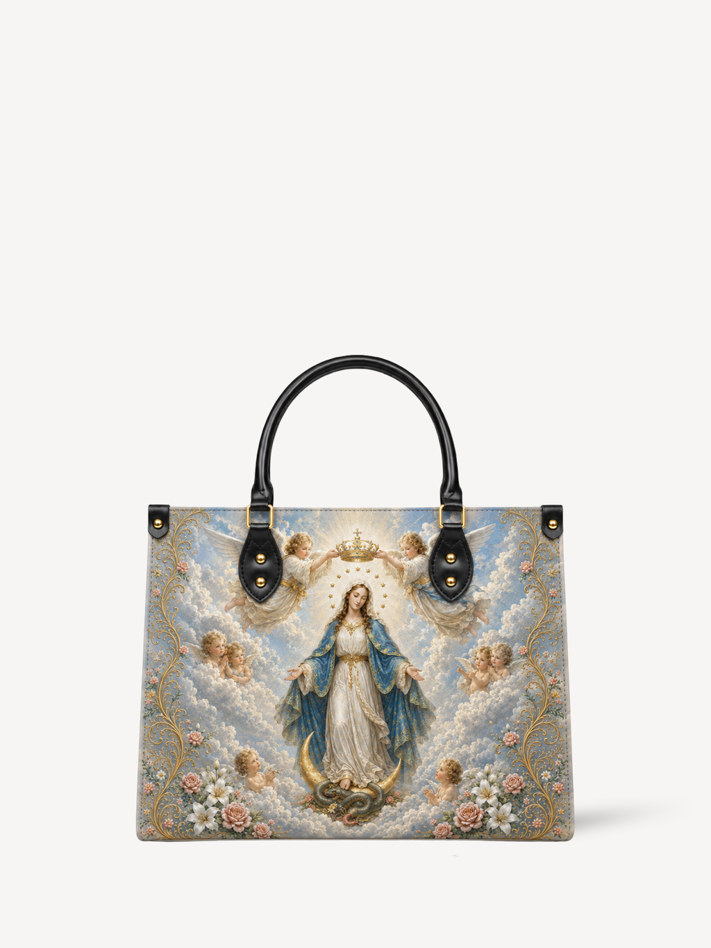 Mater Caeli Leather Handbag - Christian Handbag, front view