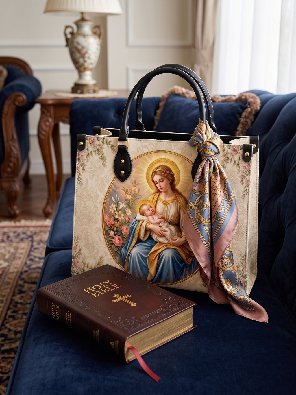 "Mater Dei" Leather Handbag