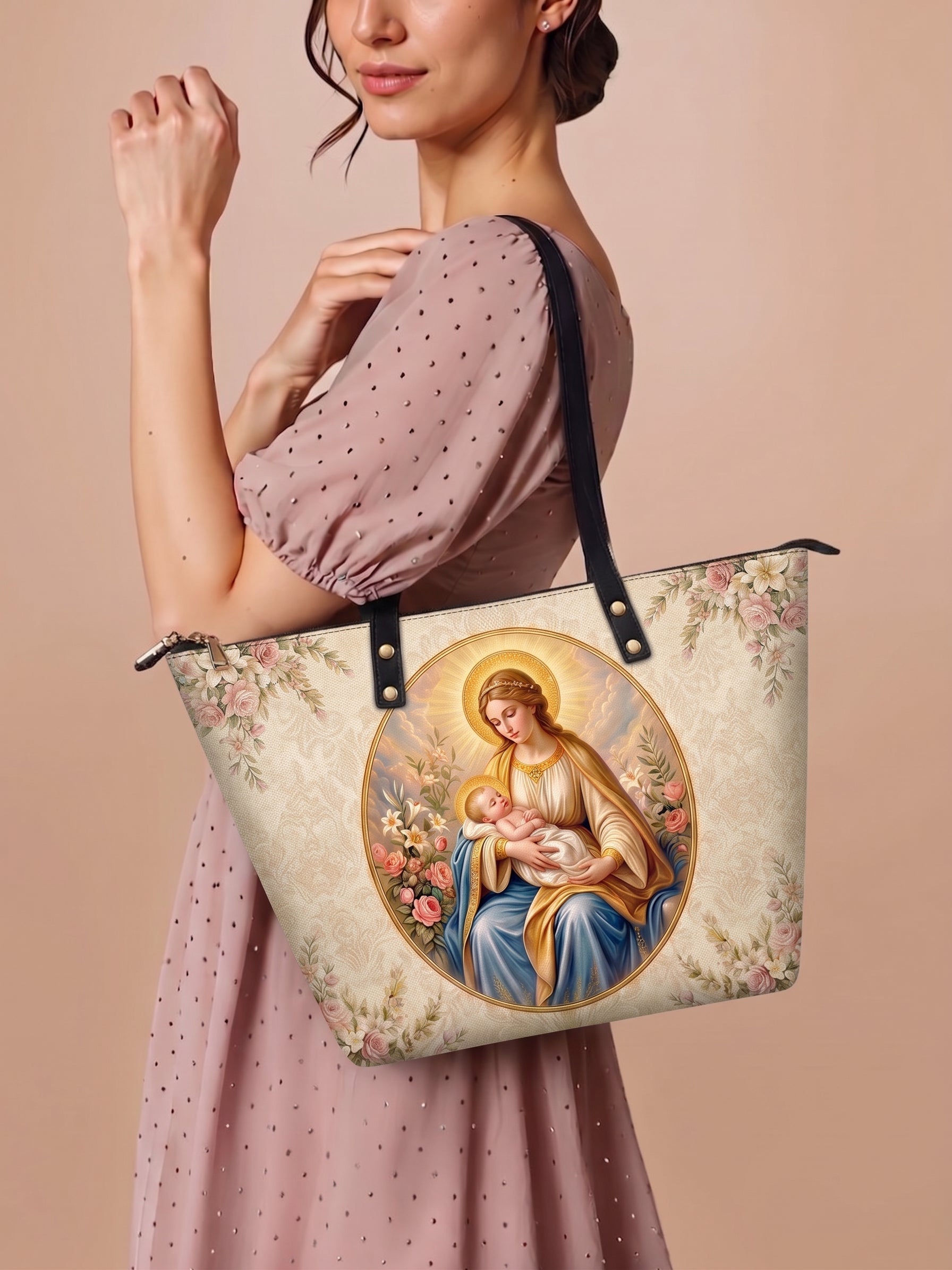 "Mater Dei" Leather Tote Bag