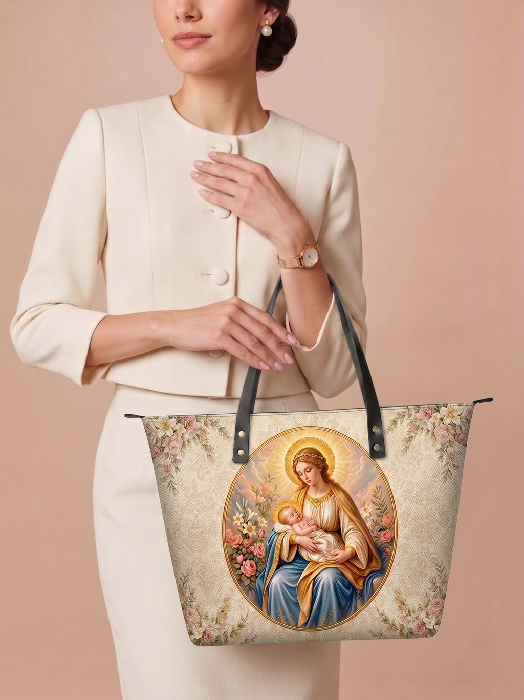 "Mater Dei" Leather Tote Bag