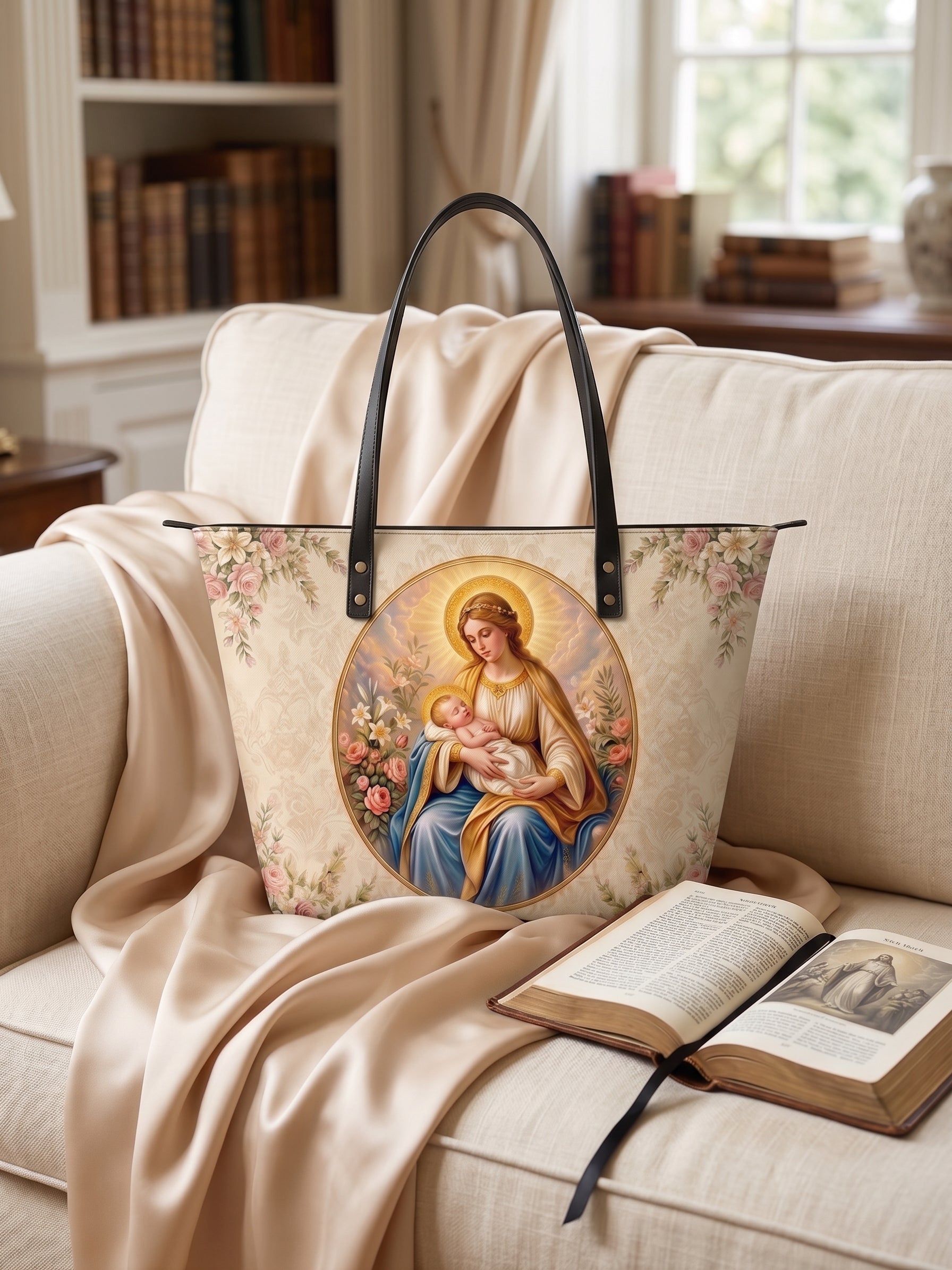 "Mater Dei" Leather Tote Bag
