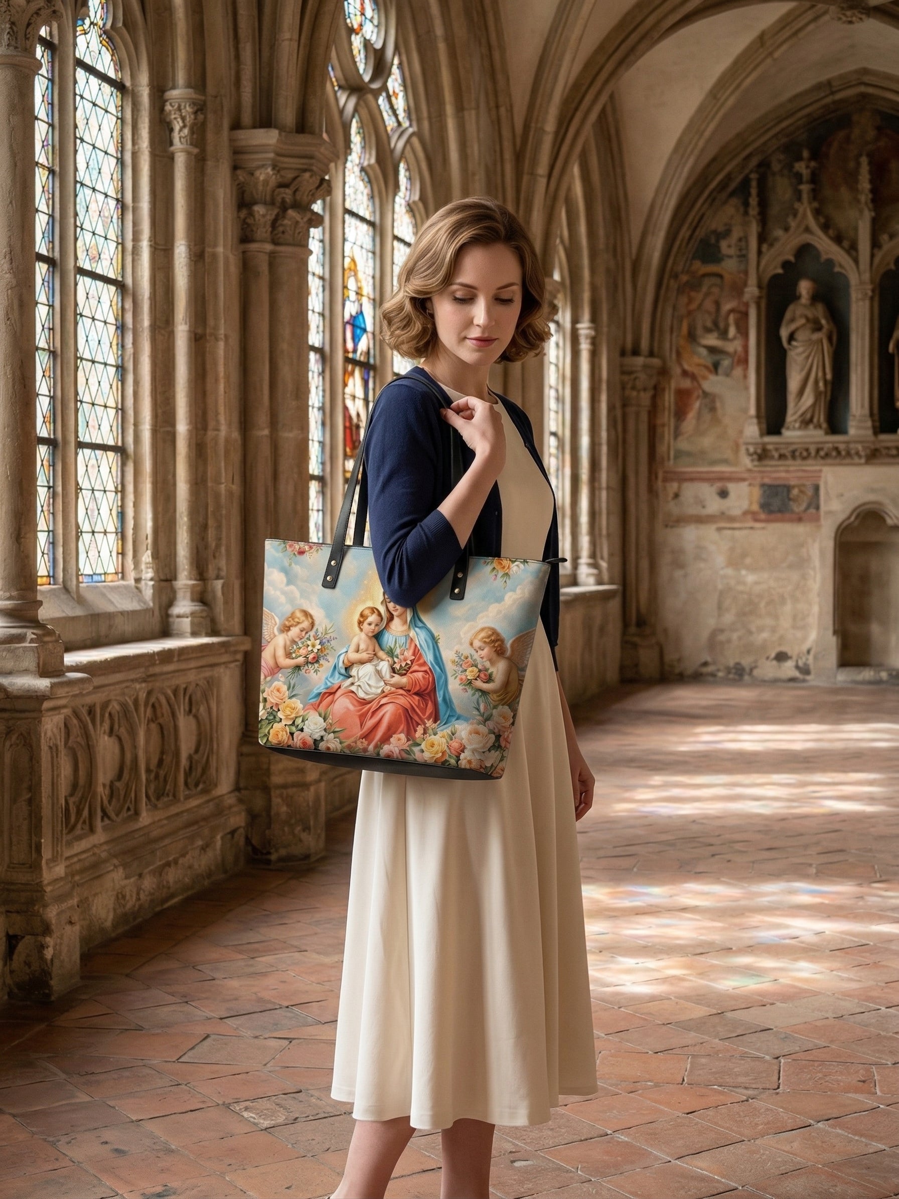 "Mater Gratiae" Leather Tote Bag