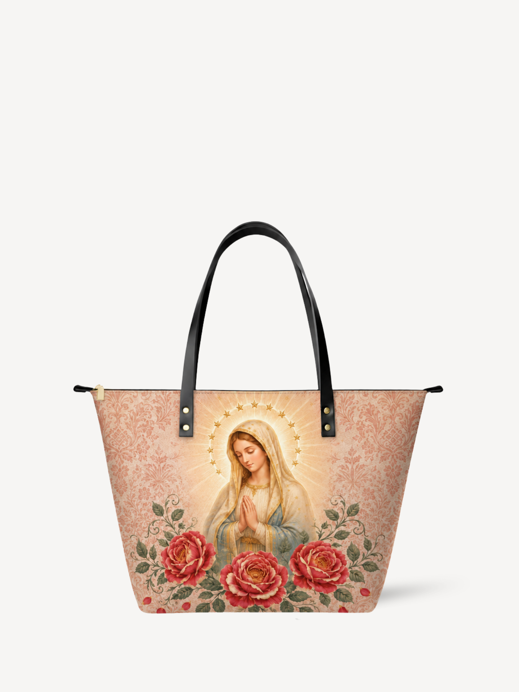 "Mater de las Rosas" Leather Tote Bag