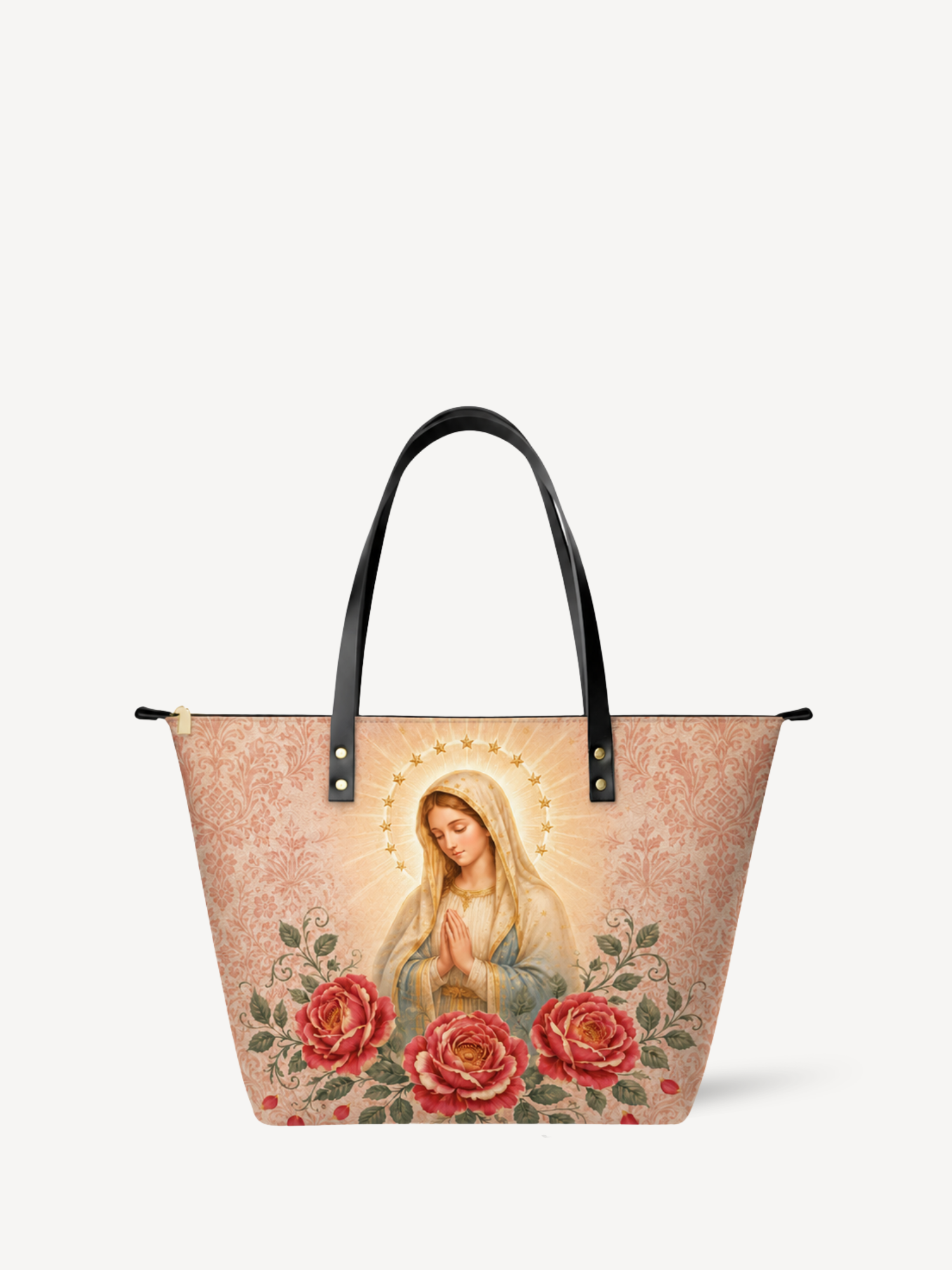 "Mater de las Rosas" Leather Tote Bag