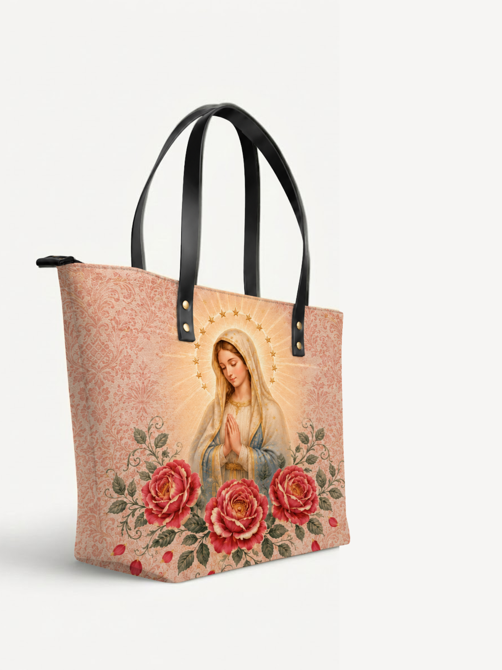 "Mater de las Rosas" Leather Tote Bag