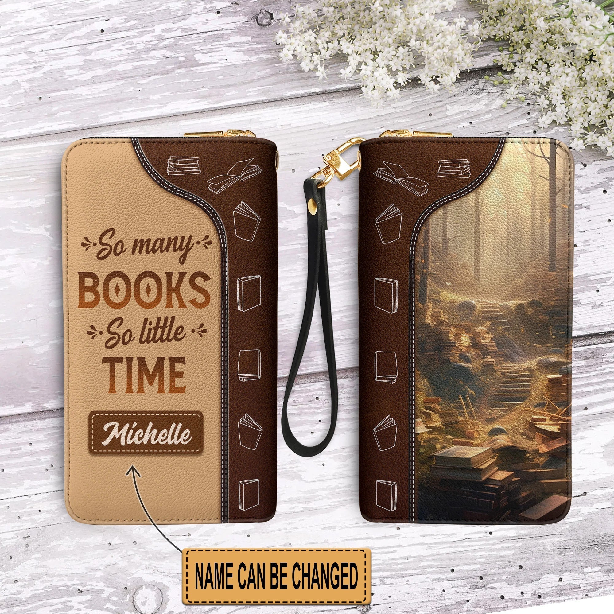 Christianartbag Clutch Purse, So Many Books So Little Time Clutch Purse For Women, Personalized Name, Christian Gifts For Women, CAB02050124.