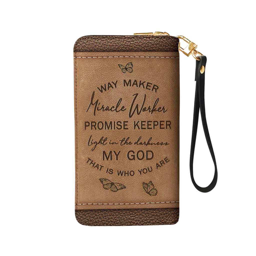 Christianartbag Clutch Purse, Way Maker Miracle Worker Butterfly Clutch Purse For Women, Personalized Name, Christian Gifts For Women, CAB05050124.