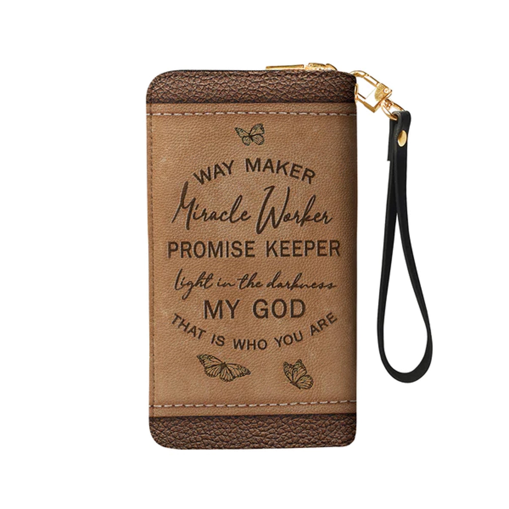 Christianartbag Clutch Purse, Way Maker Miracle Worker Butterfly Clutch Purse For Women, Personalized Name, Christian Gifts For Women, CAB05050124.
