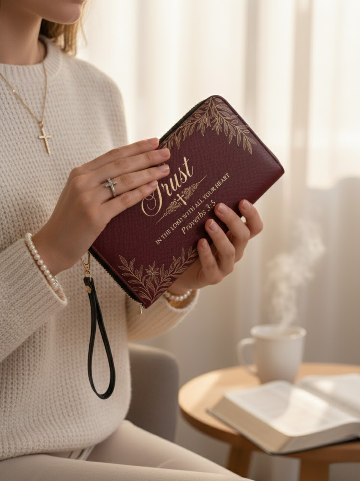 Trust & Grace PU Leather Wallet - Christian Wallet, detail view