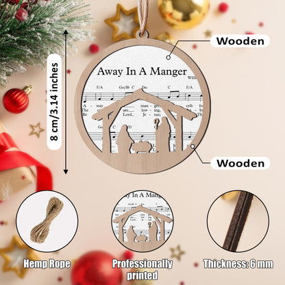 Away In A Manger Layered Wooden Ornament