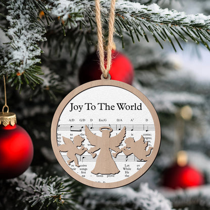 Joy To The World Layered Wooden Ornament