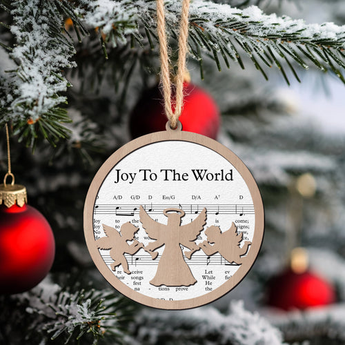 Joy To The World Layered Wooden Ornament