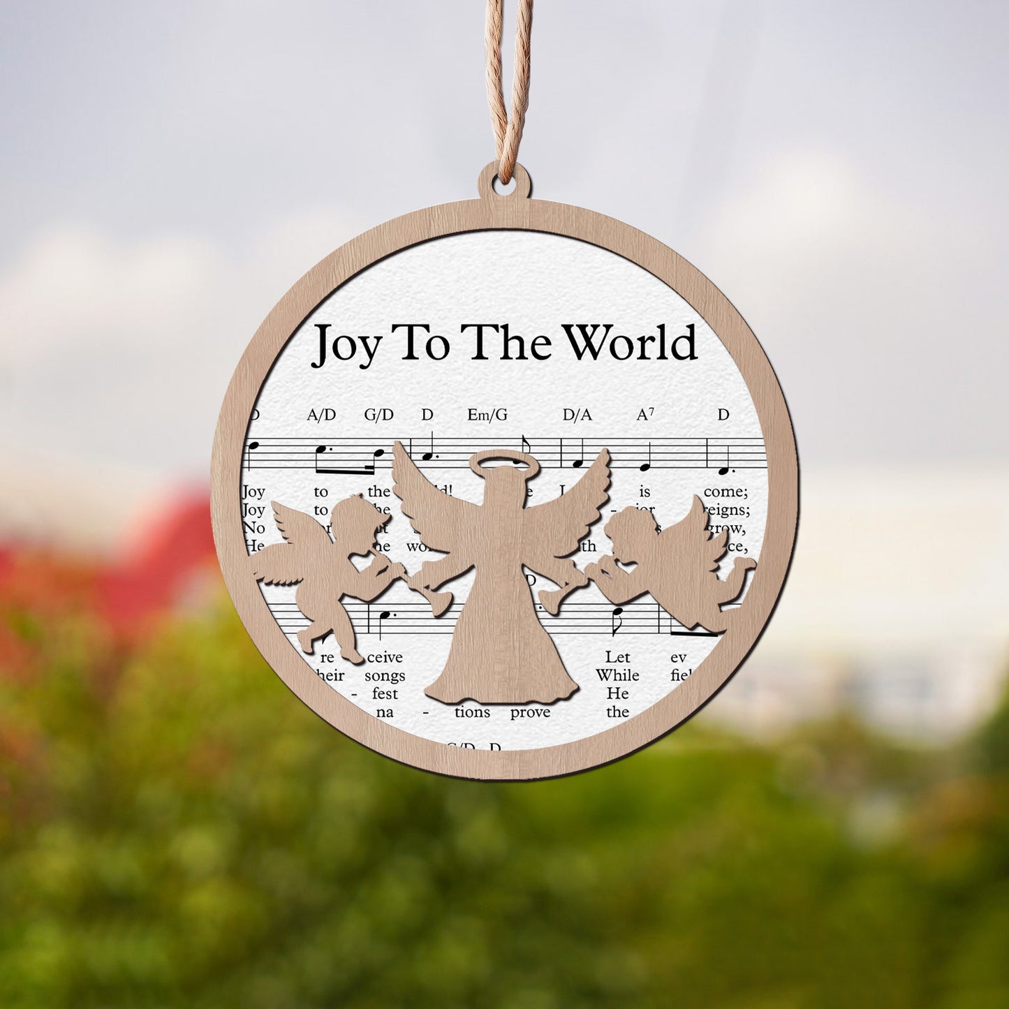 Joy To The World Layered Wooden Ornament