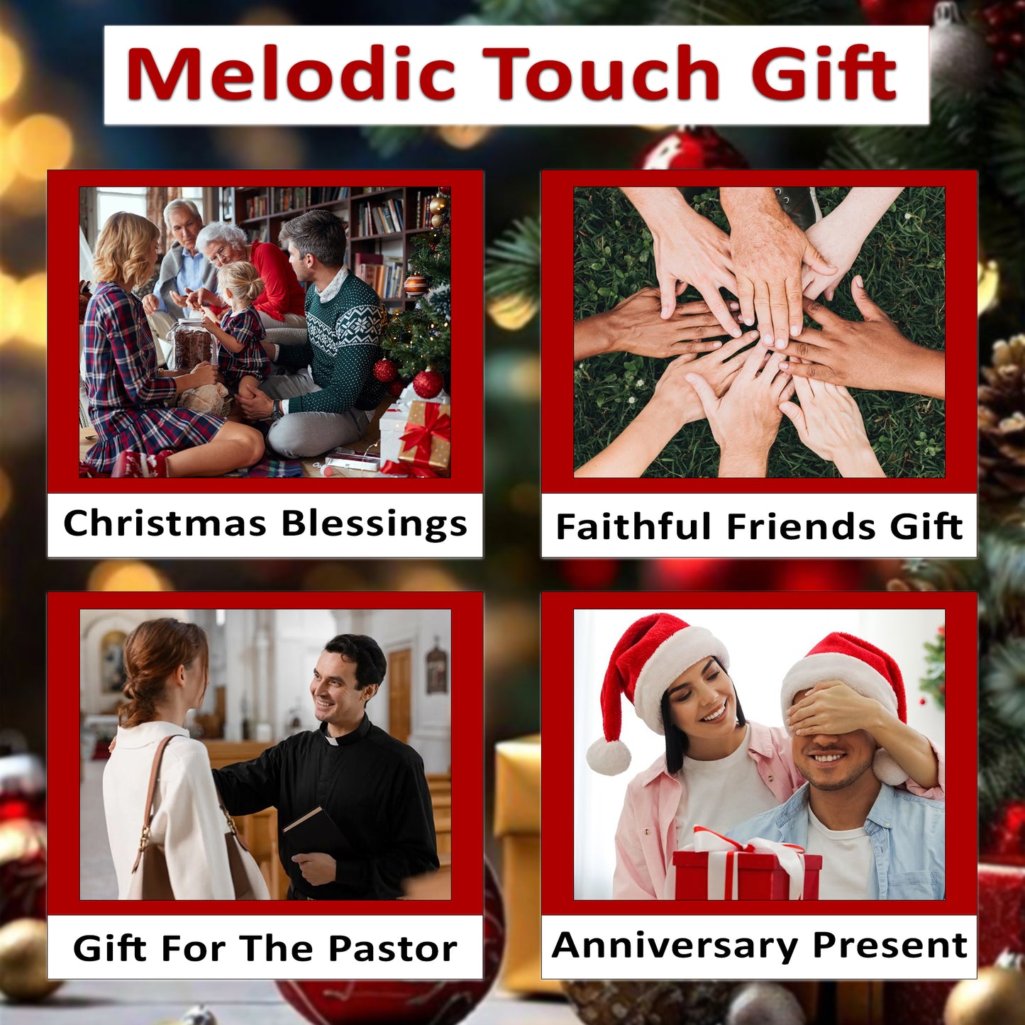 Christian Songs Layered Wooden Ornament - Set of 5