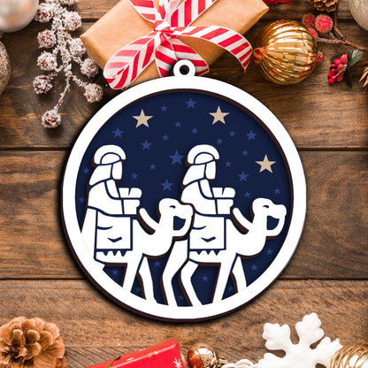 Wise Men Follow The Star Layered Wooden Ornament