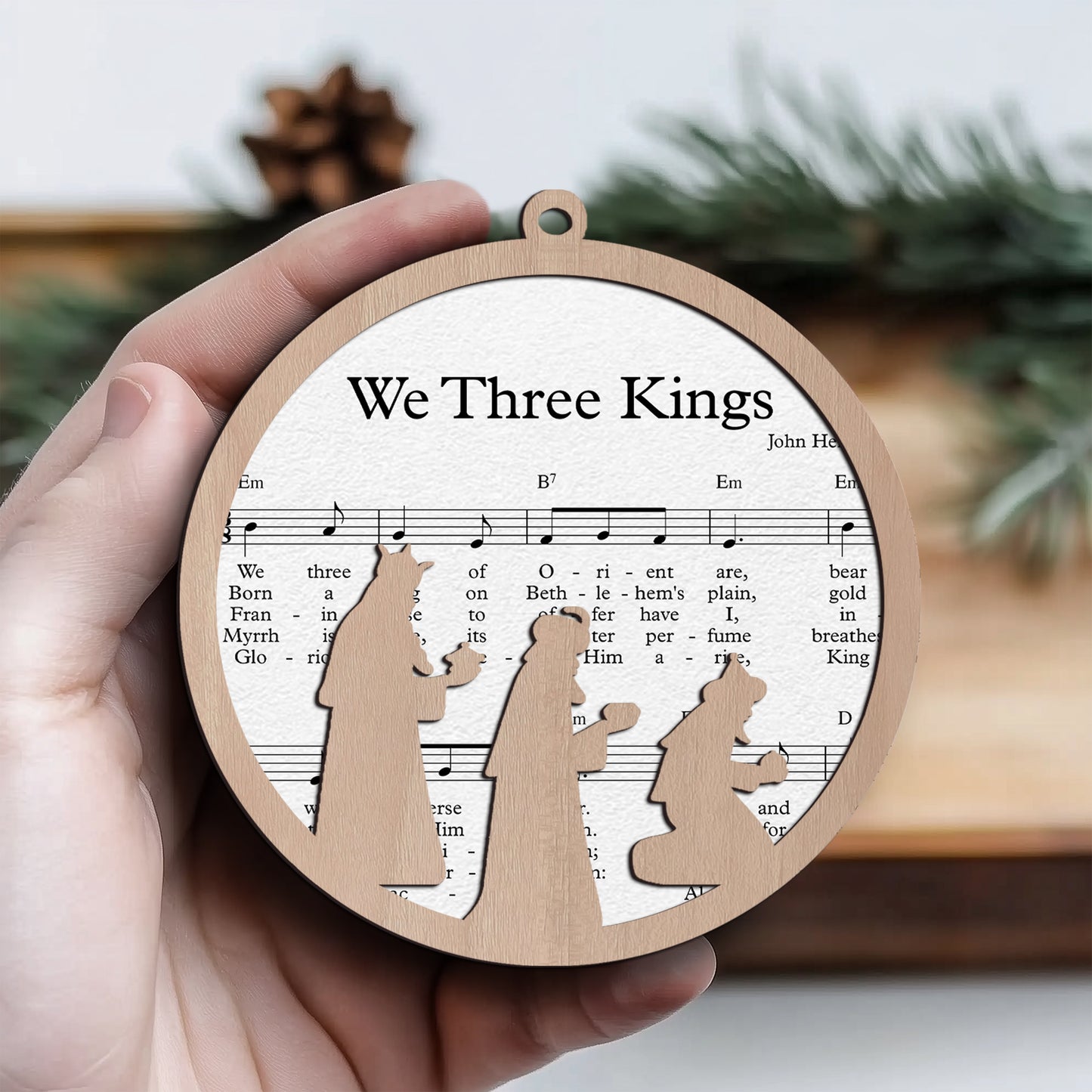 We Three Kings Layered Wooden Ornament
