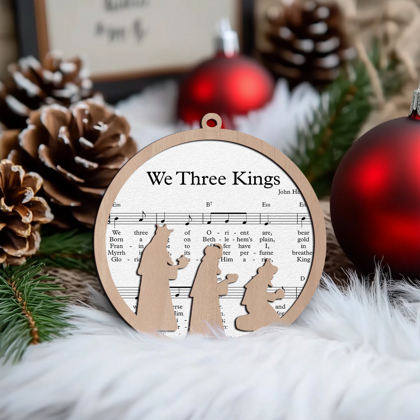 We Three Kings Layered Wooden Ornament