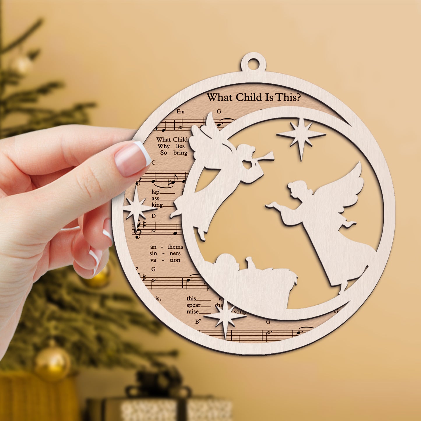 What Child Is This - Special Round Shape Layered Wooden Ornament