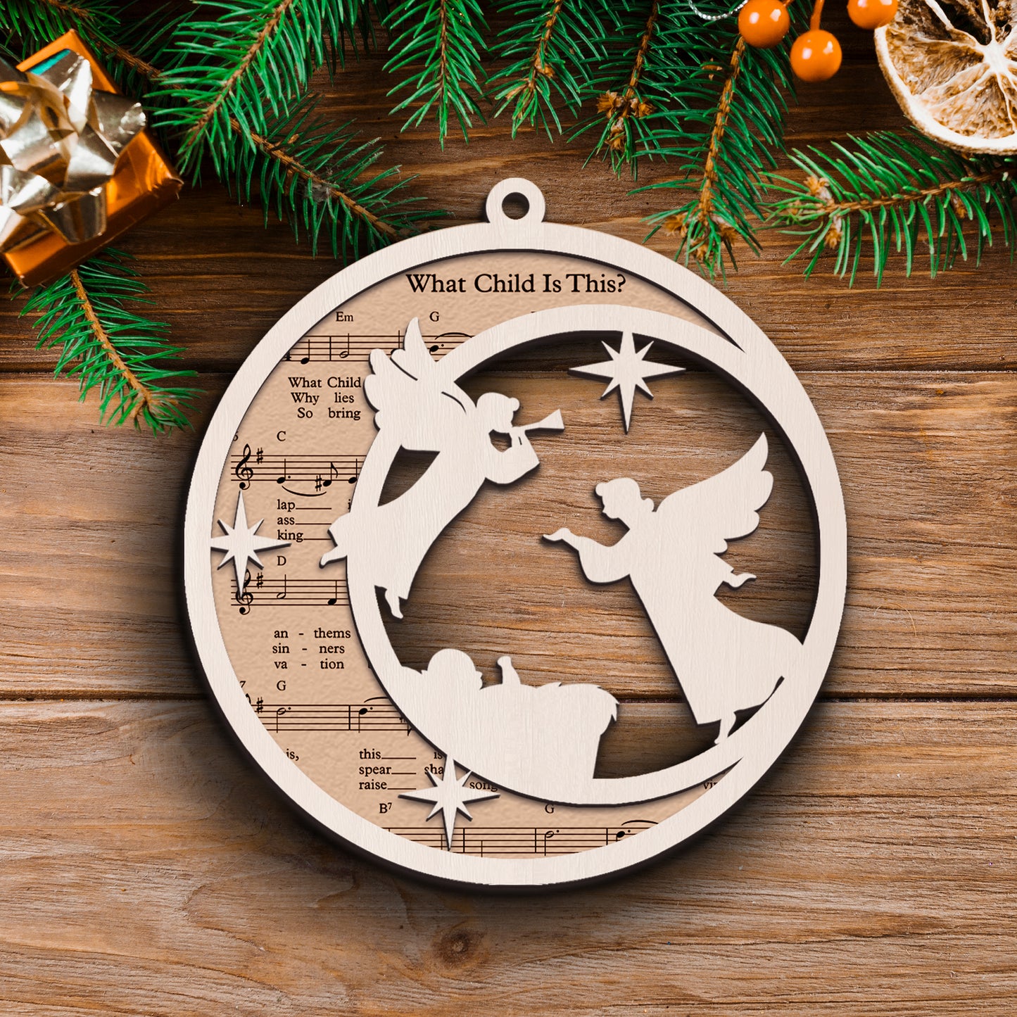 What Child Is This - Special Round Shape Layered Wooden Ornament