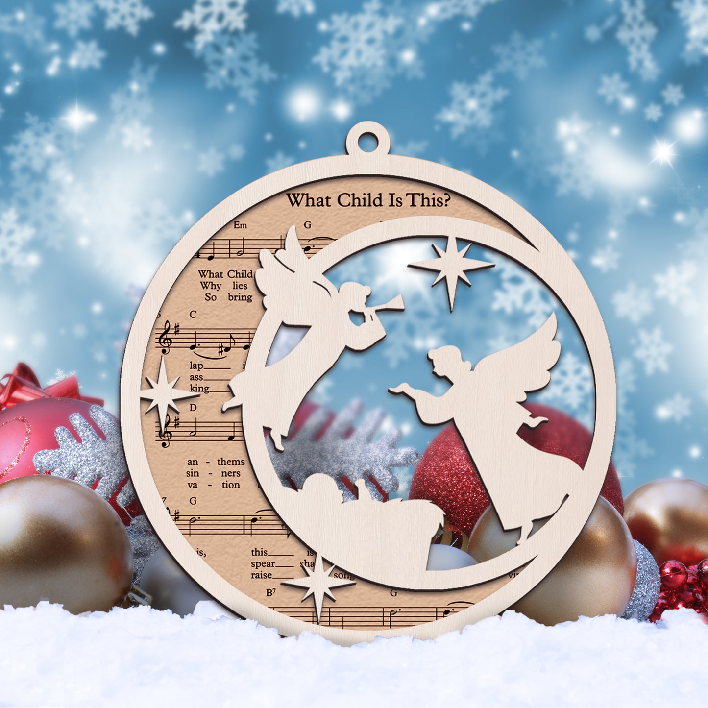 What Child Is This - Special Round Shape Layered Wooden Ornament