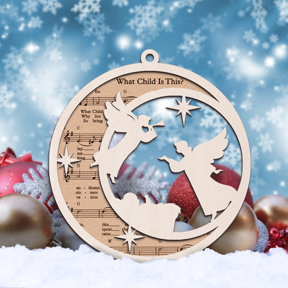 What Child Is This - Special Round Shape Layered Wooden Ornament