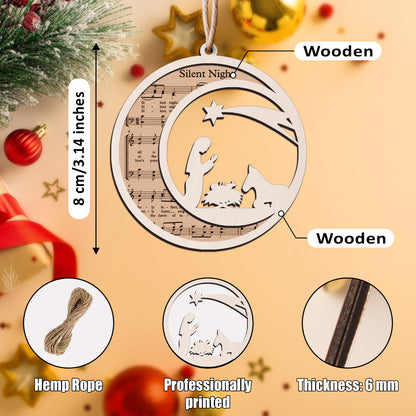 Silent Night - Special Round Shape Layered Wooden Ornament