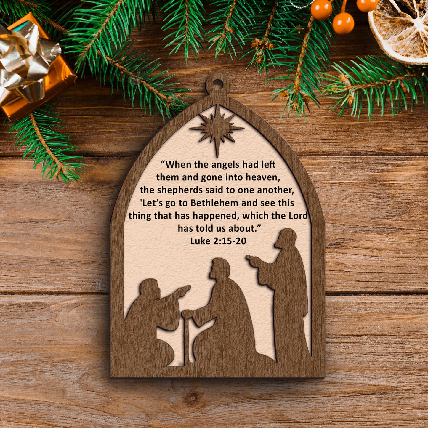 Let’s go to Bethlehem Wooden Ornament