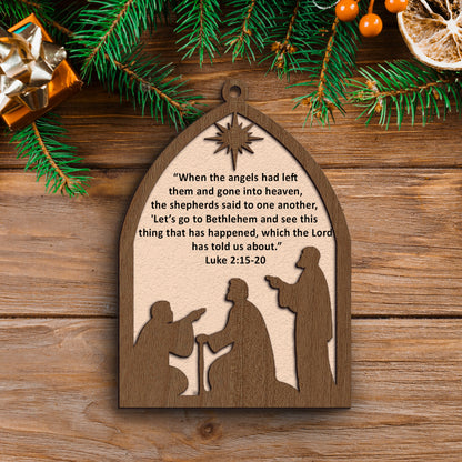 Let’s go to Bethlehem Wooden Ornament
