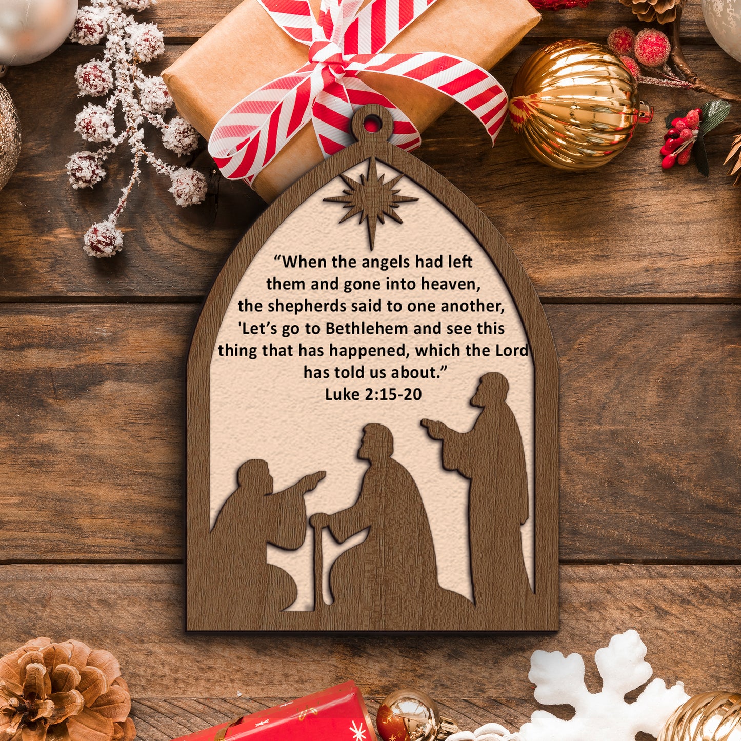 Let’s go to Bethlehem Wooden Ornament