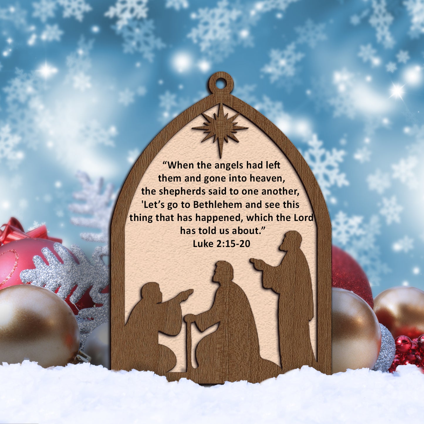 Let’s go to Bethlehem Wooden Ornament
