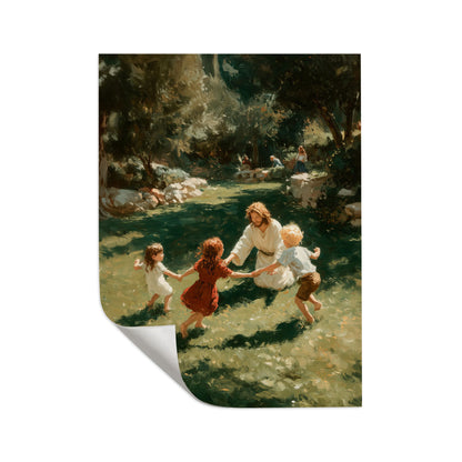 Gentle Scene of Jesus Poster Wall Art