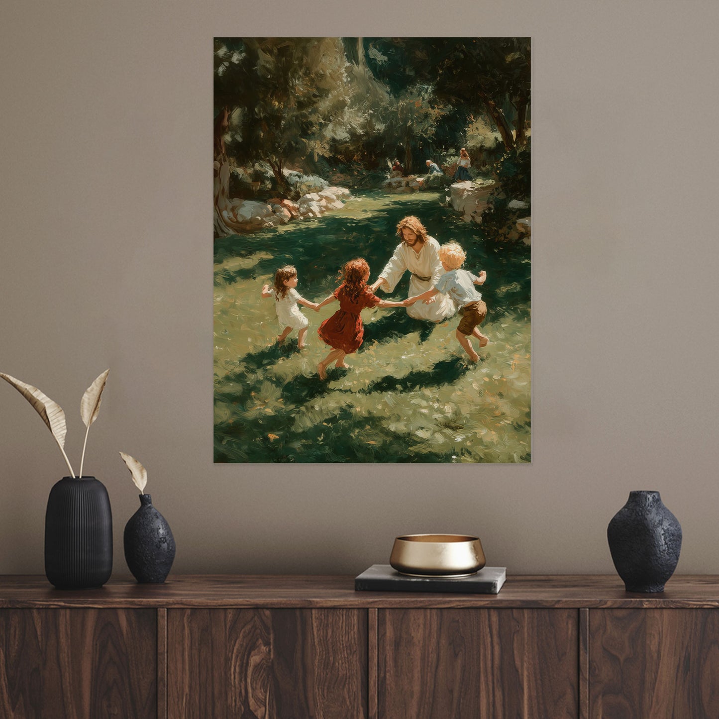 Gentle Scene of Jesus Poster Wall Art