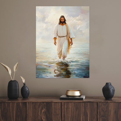 Christian Walking Water Poster Wall Art