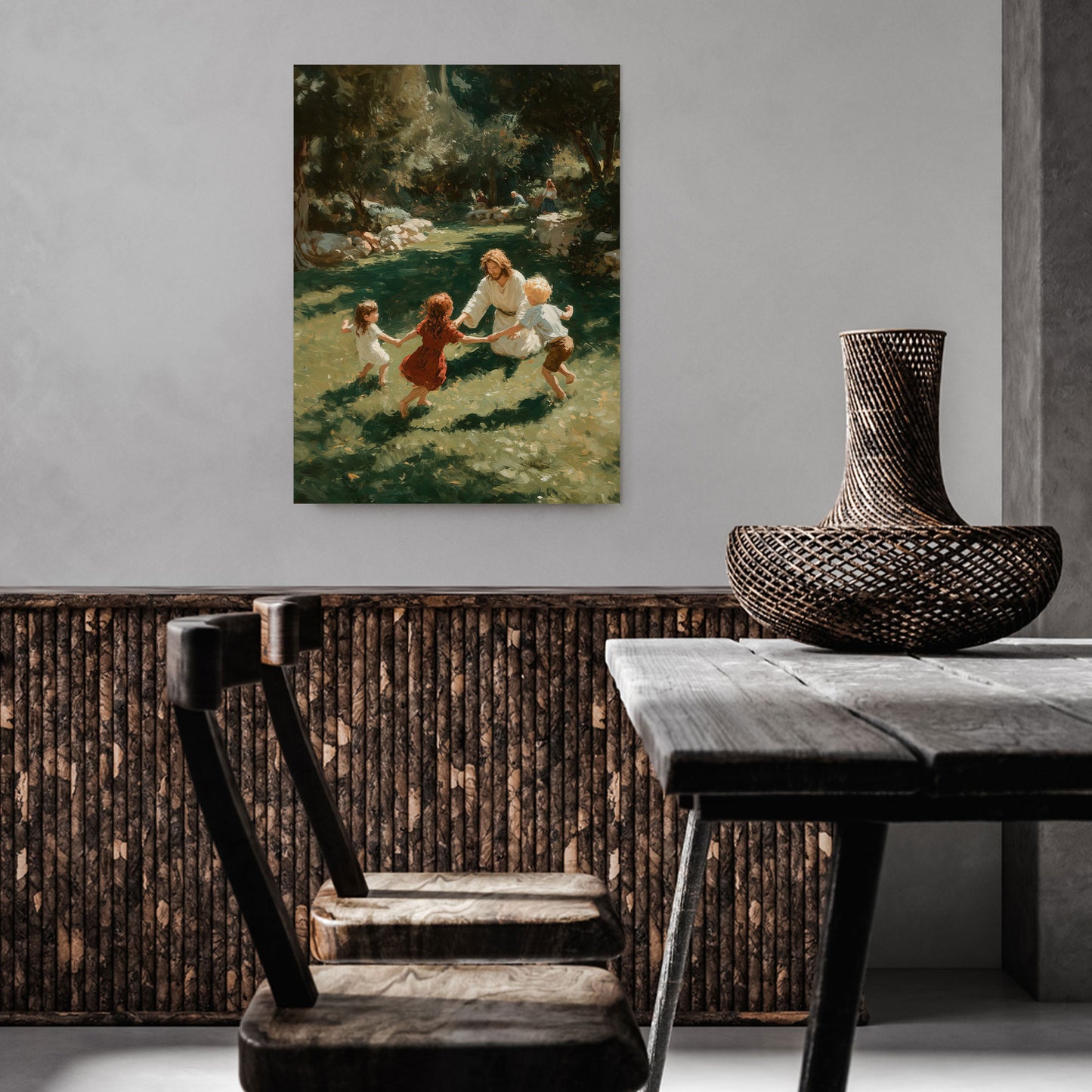 Gentle Scene of Jesus Poster Wall Art