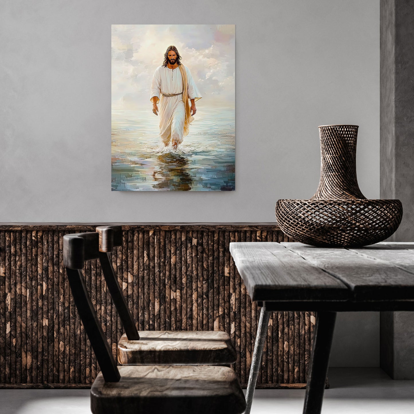 Christian Walking Water Poster Wall Art