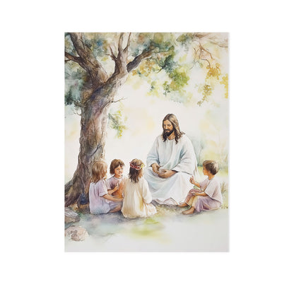 Christian Talking With Children Poster Wall Art