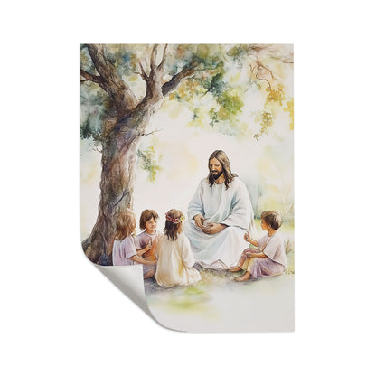 Christian Talking With Children Poster Wall Art