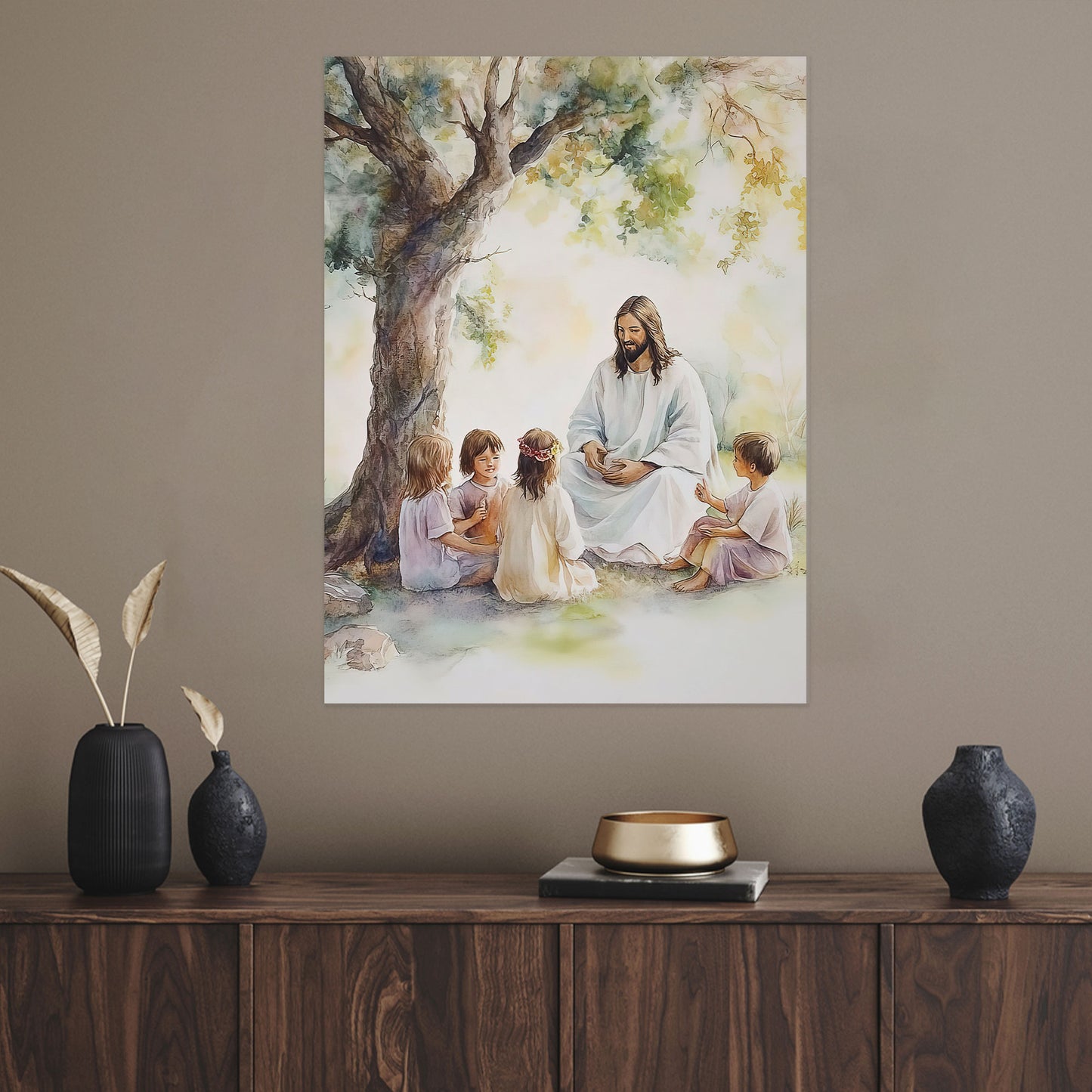 Christian Talking With Children Poster Wall Art