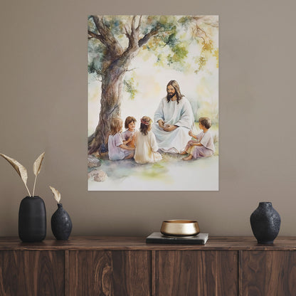 Christian Talking With Children Poster Wall Art